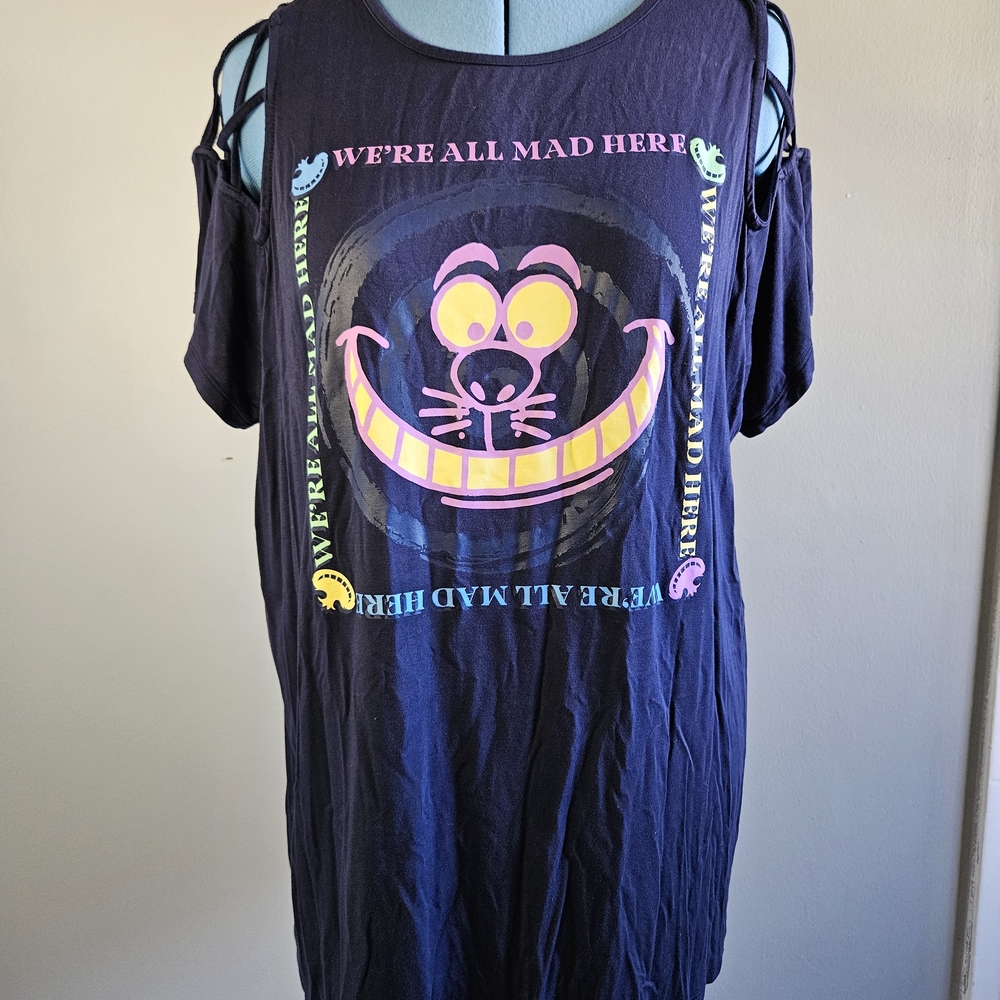 Her Universe Disney Navy Blue Cheshire Cat Lattice Sleeve